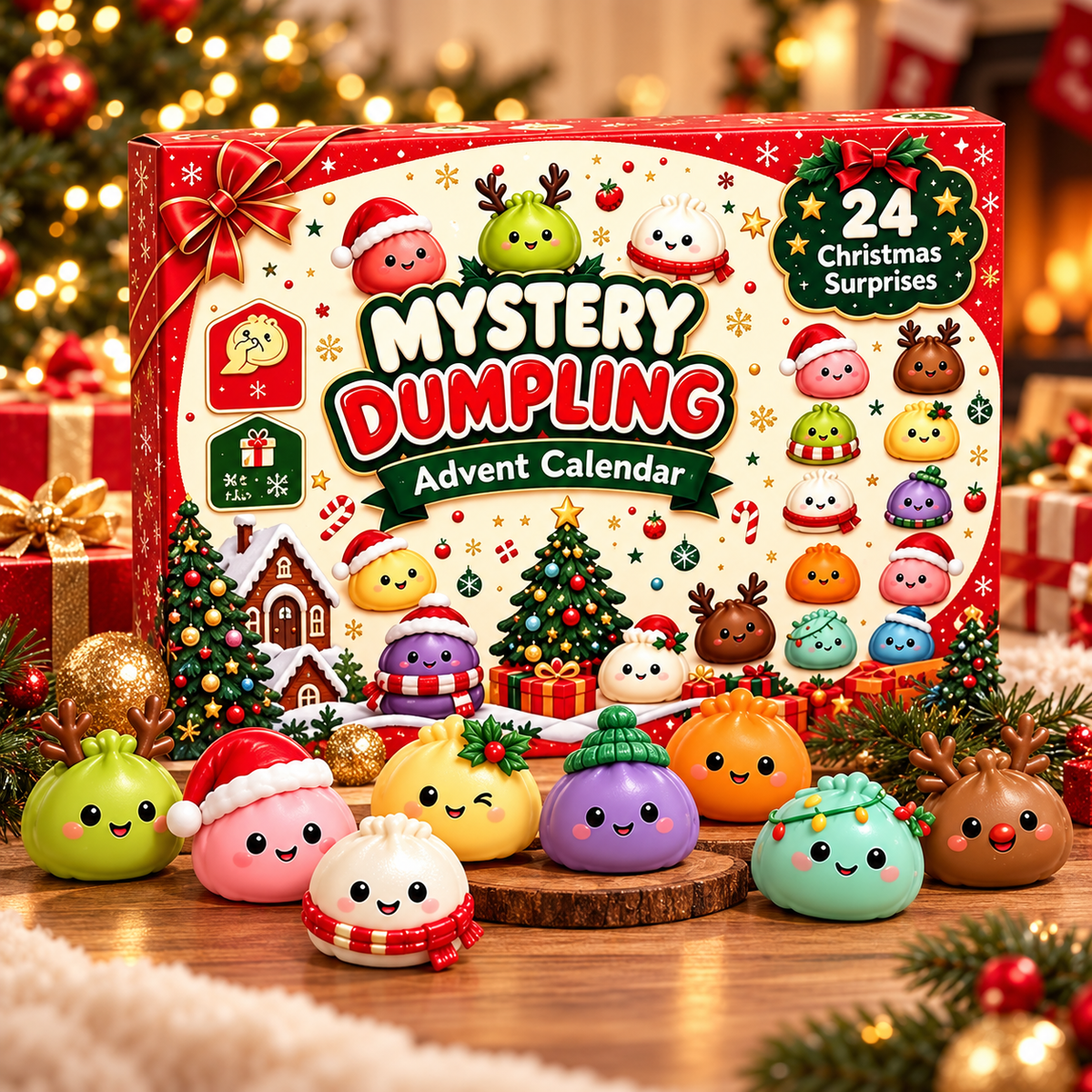 Calendrier de l’Avent Squishy de Noël – 24 Surprises à Presser 🎄